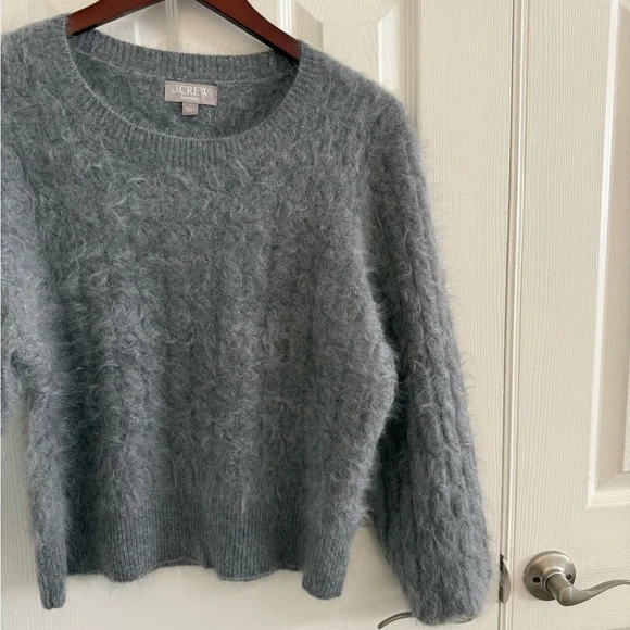 J.crew Brushed Cashmere cable-knit sweater in grey - Picture 4 of 9
